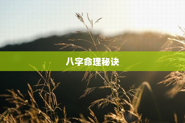 八字命理秘诀